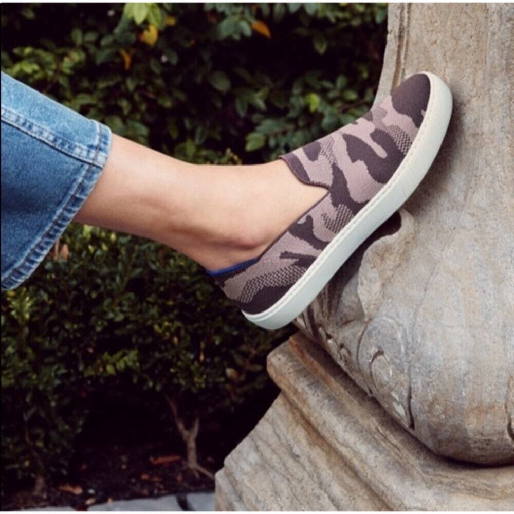 New! Rothy's Taupe Camo Slip On Sneakers (Retired Color) - Size 8.5 - Picture 2 of 8